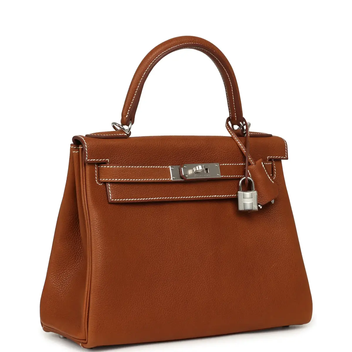 HERMÈS Hermes Kelly Retourne 28 Fauve Barenia Faubourg Palladium Hardware | Thumbnail 2