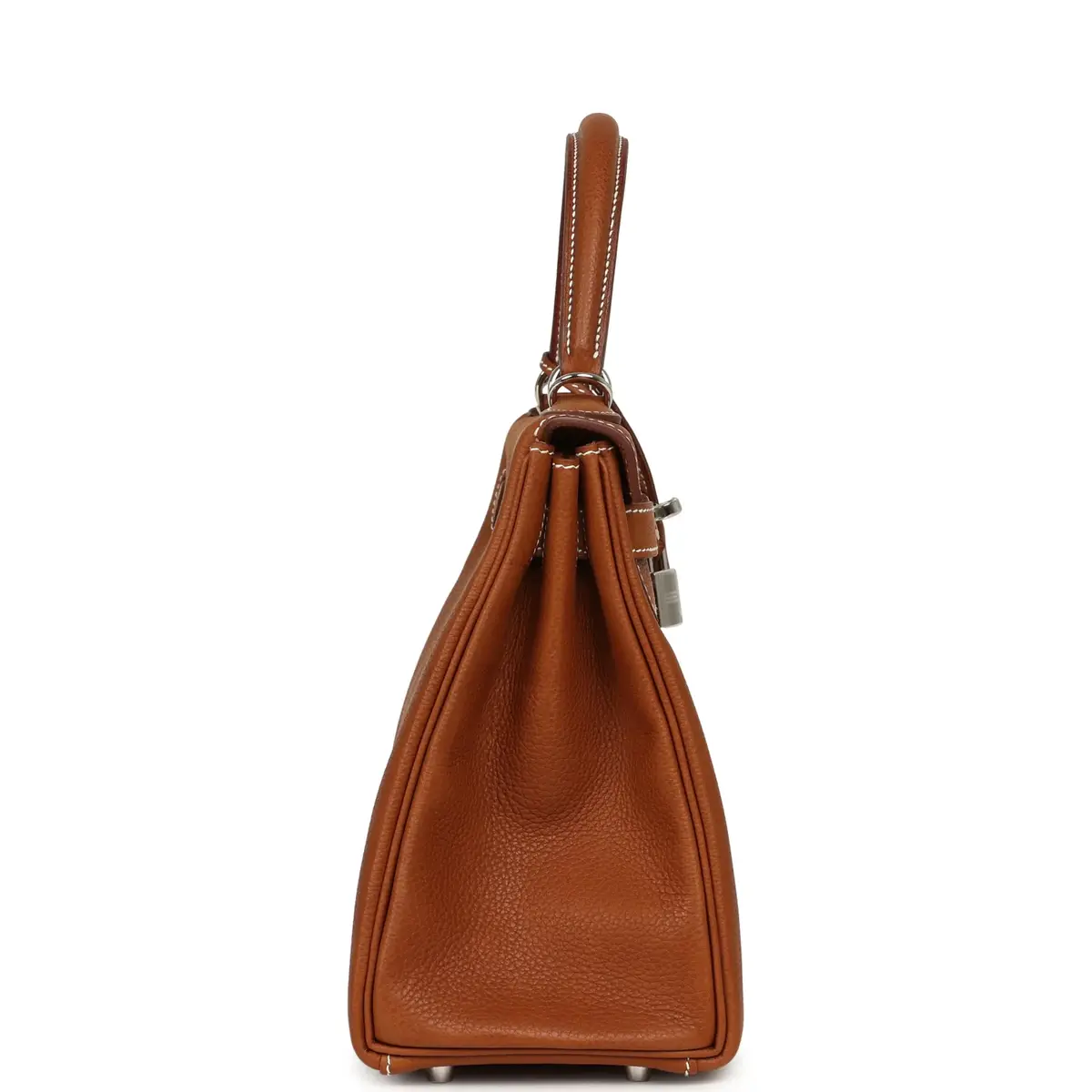 HERMÈS Hermes Kelly Retourne 28 Fauve Barenia Faubourg Palladium Hardware | Thumbnail 3