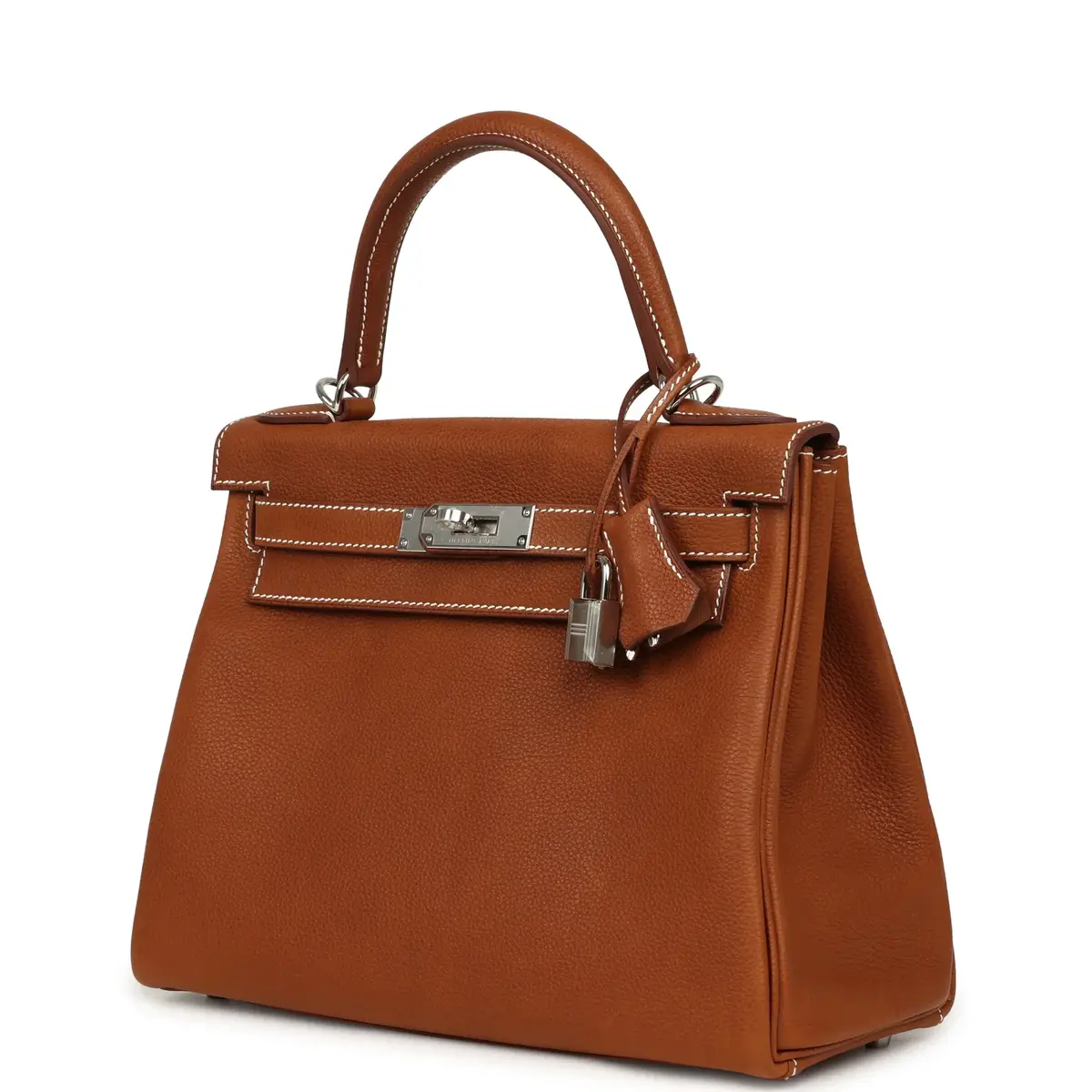 HERMÈS Hermes Kelly Retourne 28 Fauve Barenia Faubourg Palladium Hardware | Thumbnail 5