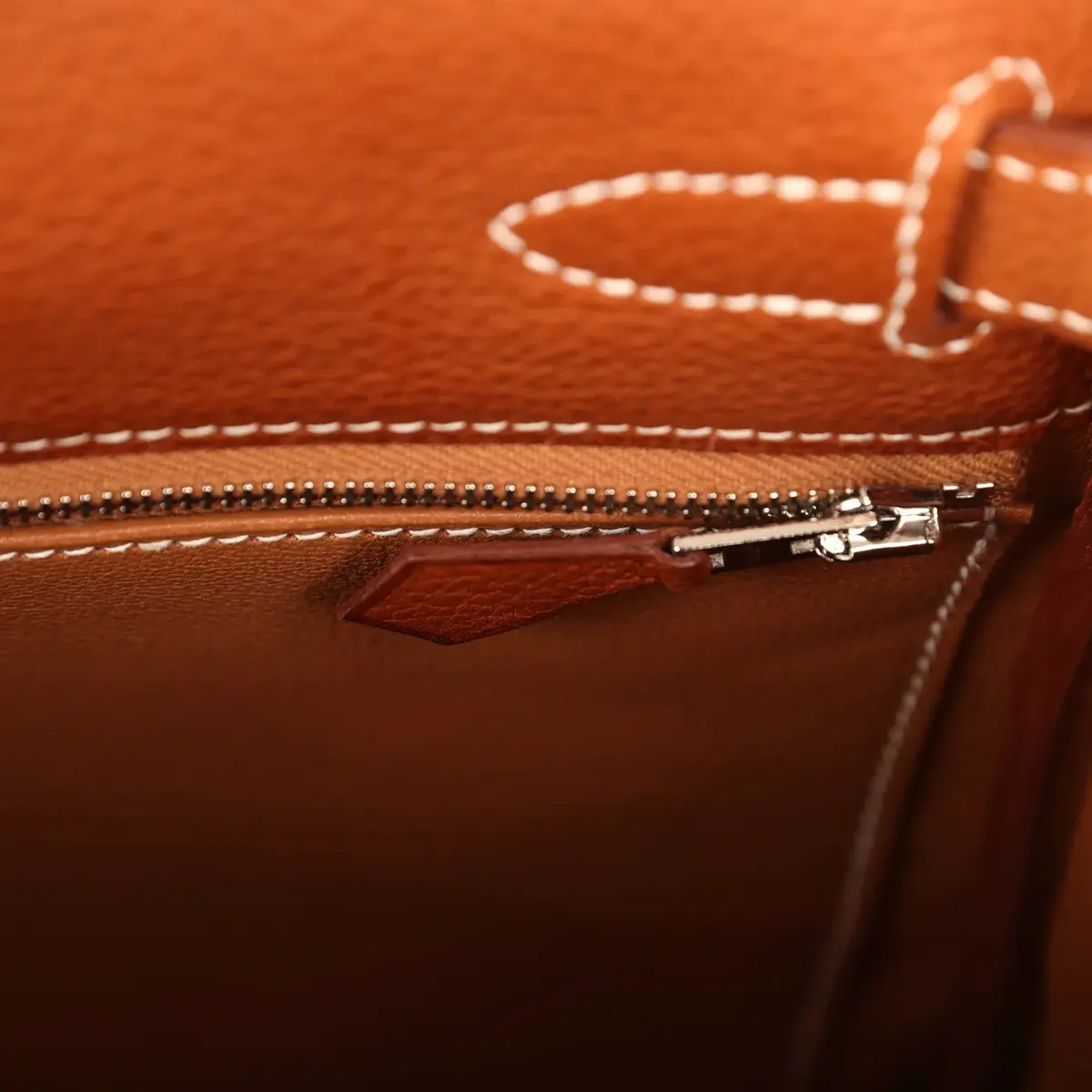 HERMÈS Hermes Kelly Retourne 28 Fauve Barenia Faubourg Palladium Hardware | Thumbnail 8