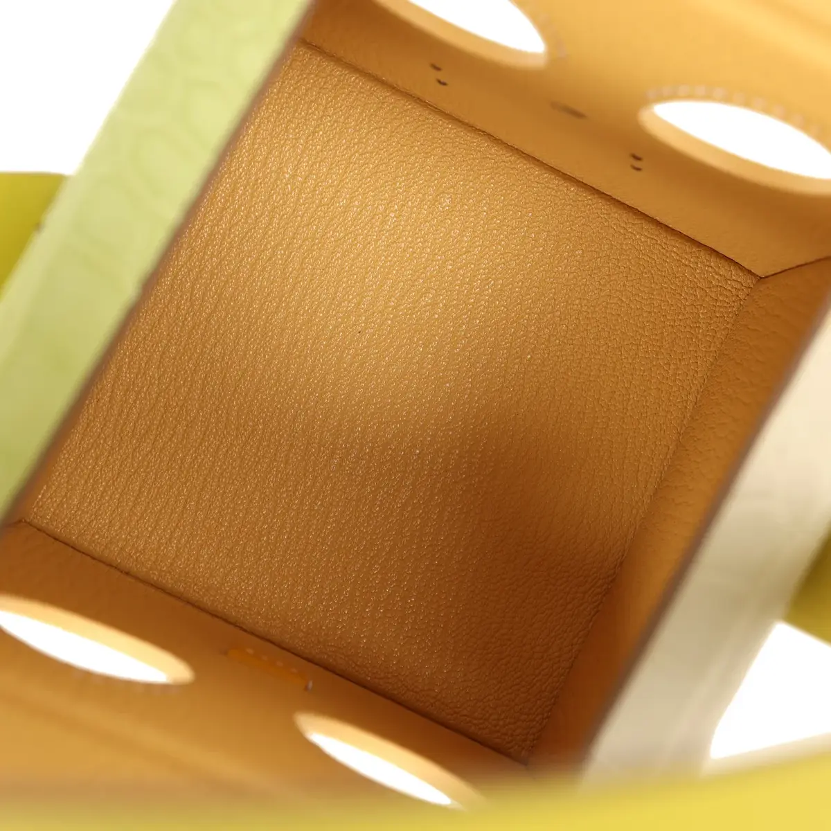 HERMÈS Hermes Petit H Robot Cube Minaudiere Jaune Citron Epsom, Beton, Vert D'eau Matte Alligator Mississippiensis Mixed Metal Hardware | Thumbnail 11