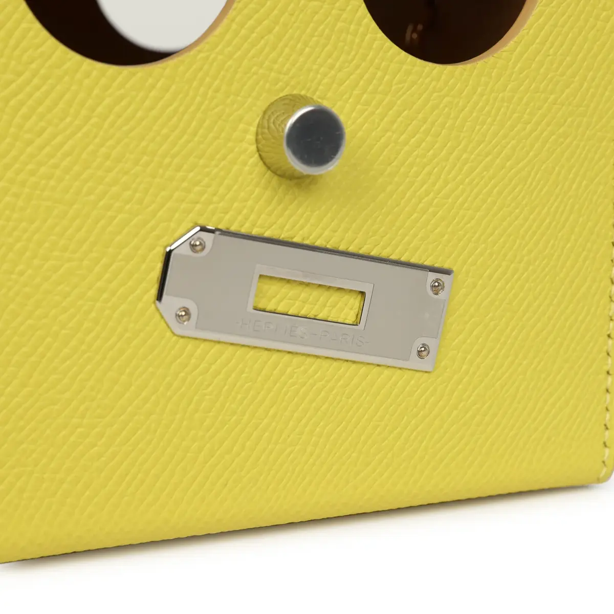 HERMÈS Hermes Petit H Robot Cube Minaudiere Jaune Citron Epsom, Beton, Vert D'eau Matte Alligator Mississippiensis Mixed Metal Hardware | Thumbnail 7