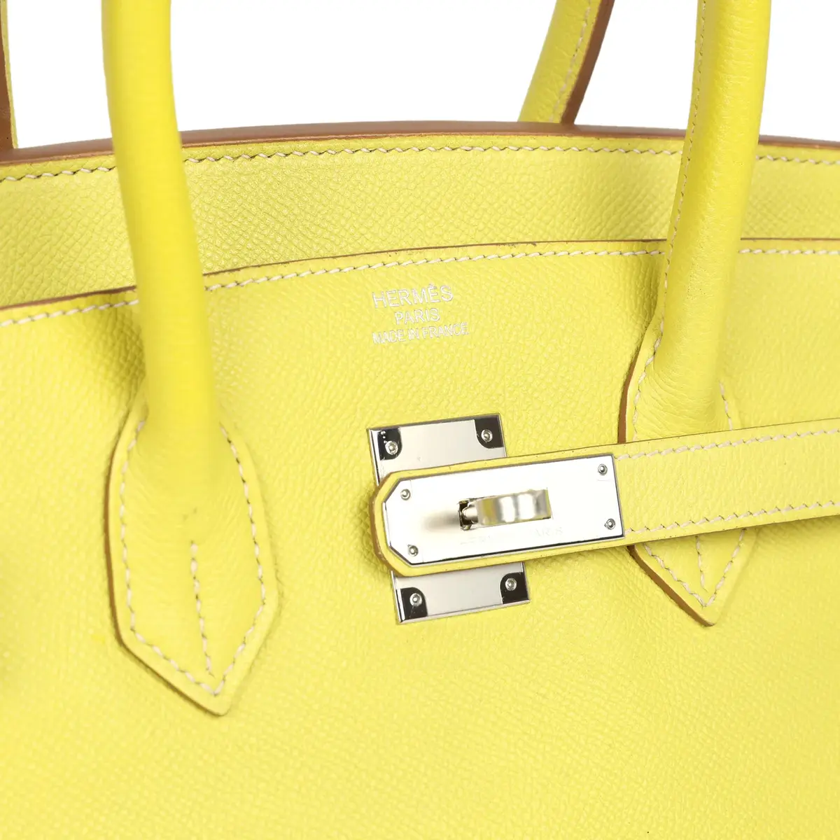 HERMÈS Pre-owned Hermes Birkin 35 Lime Candy Epsom Palladium Hardware | Thumbnail 7 HERMÈS Pre-owned Hermes Birkin 35 Lime Candy Epsom Palladium Hardware | Thumbnail 7