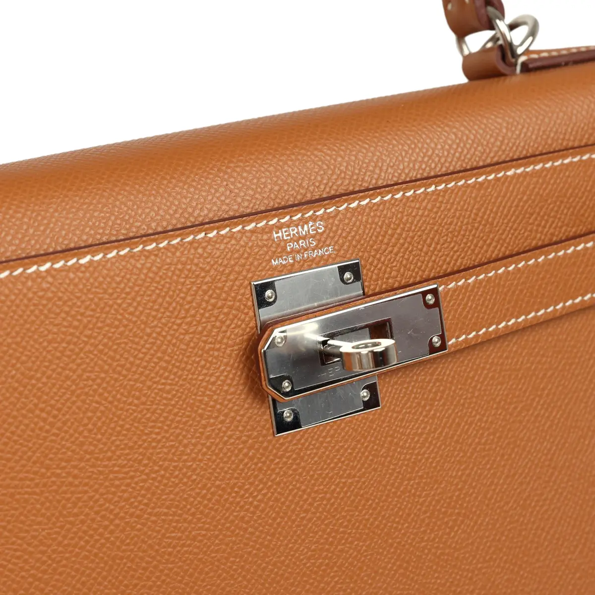 HERMÈS Pre-owned Hermes Kelly Sellier 28 Gold Epsom Palladium Hardware | Thumbnail 7 HERMÈS Pre-owned Hermes Kelly Sellier 28 Gold Epsom Palladium Hardware | Thumbnail 7
