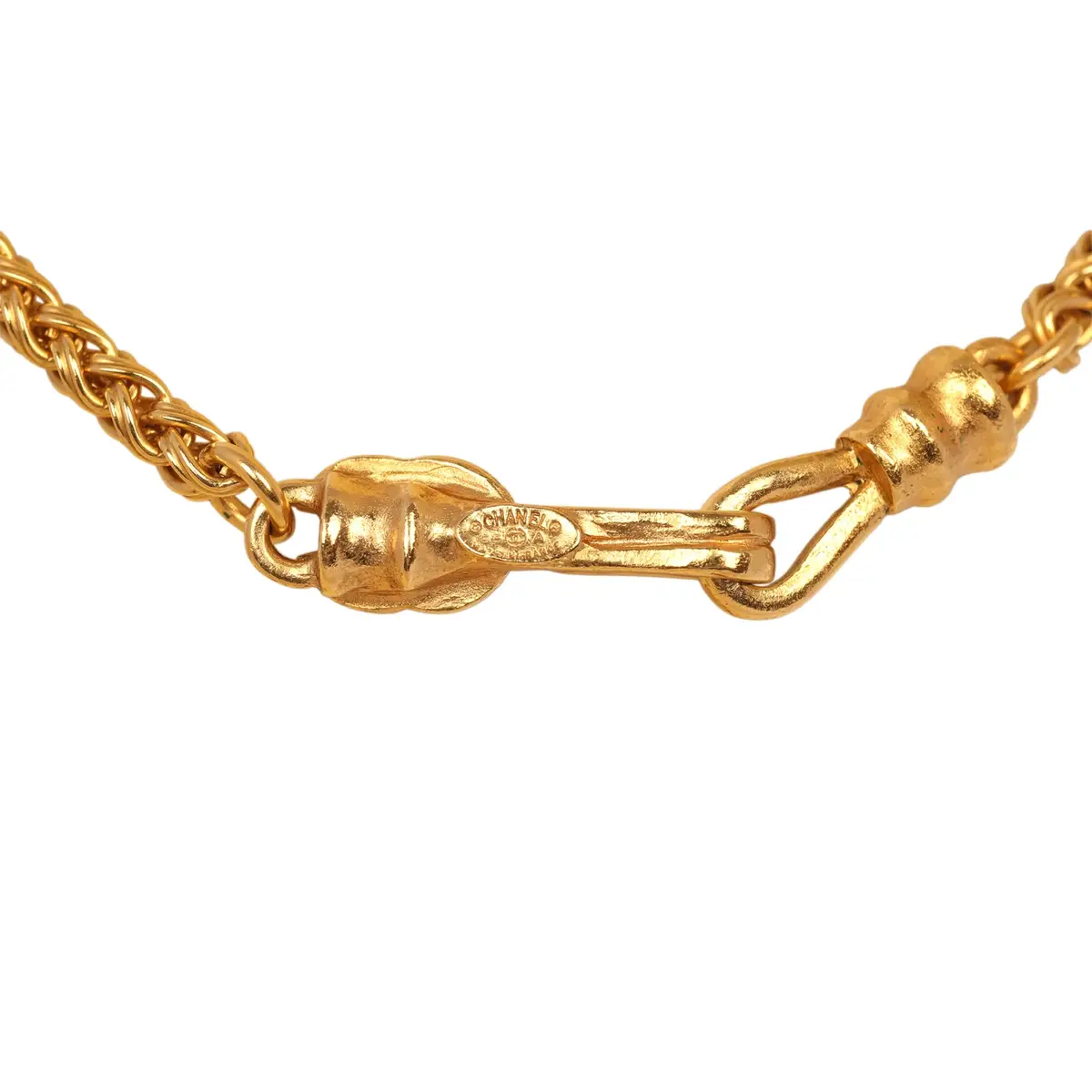 Chanel Vintage Chanel Long CC Gripoix Stone Pendant Necklace Tiger Eye, Gold Plated Hardware | Thumbnail 7 Chanel Vintage Chanel Long CC Gripoix Stone Pendant Necklace Tiger Eye, Gold Plated Hardware | Thumbnail 7