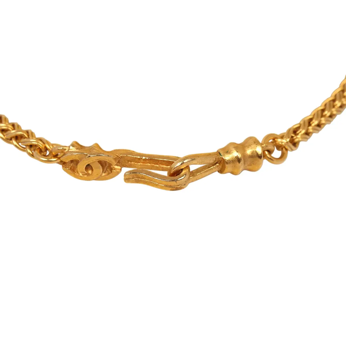 Chanel Vintage Chanel Long CC Gripoix Stone Pendant Necklace Tiger Eye, Gold Plated Hardware | Thumbnail 8 Chanel Vintage Chanel Long CC Gripoix Stone Pendant Necklace Tiger Eye, Gold Plated Hardware | Thumbnail 8