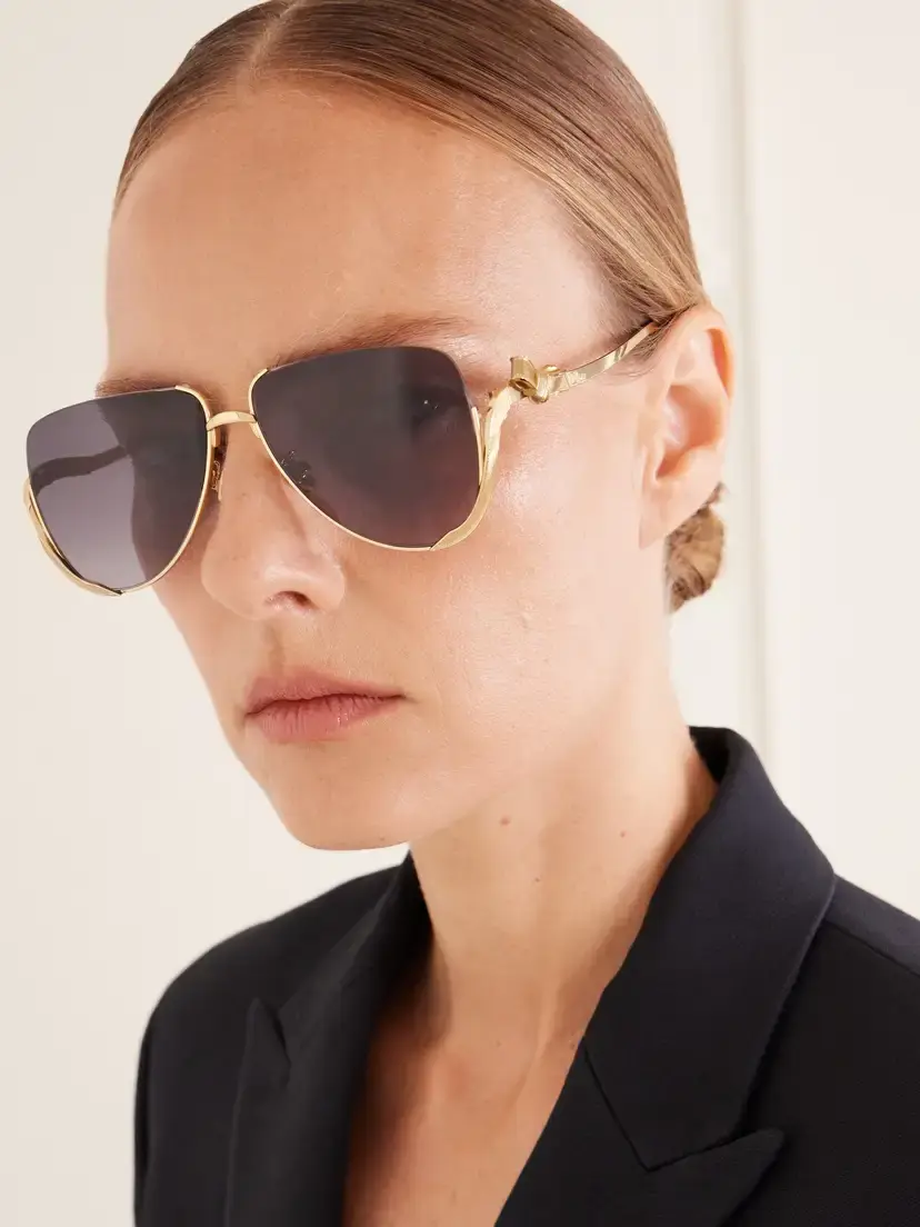 DIOR Eyewear Dior Bow A2u Aviator-style Gold-tone Sunglasses | Thumbnail 2 DIOR Eyewear Dior Bow A2u Aviator-style Gold-tone Sunglasses | Thumbnail 2