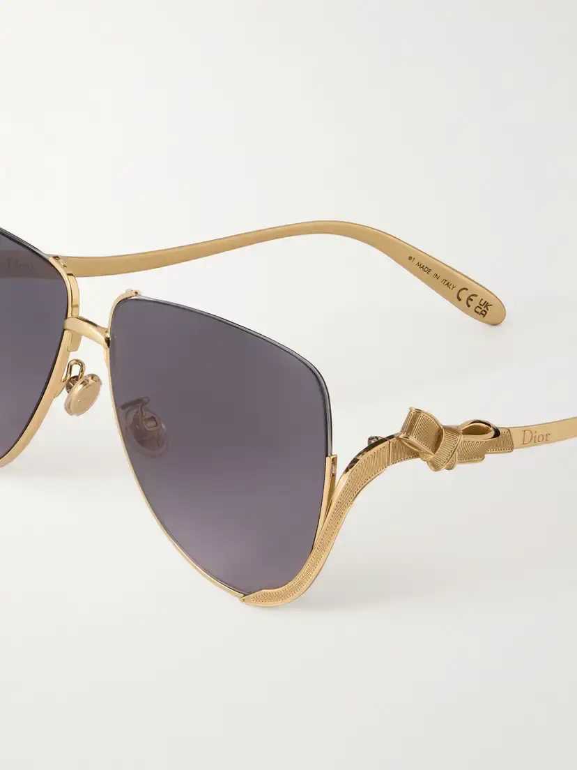 DIOR Eyewear Dior Bow A2u Aviator-style Gold-tone Sunglasses | Thumbnail 4 DIOR Eyewear Dior Bow A2u Aviator-style Gold-tone Sunglasses | Thumbnail 4