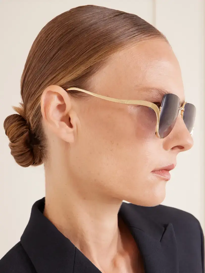 DIOR Eyewear Dior Bow A2u Aviator-style Gold-tone Sunglasses | Thumbnail 5 DIOR Eyewear Dior Bow A2u Aviator-style Gold-tone Sunglasses | Thumbnail 5