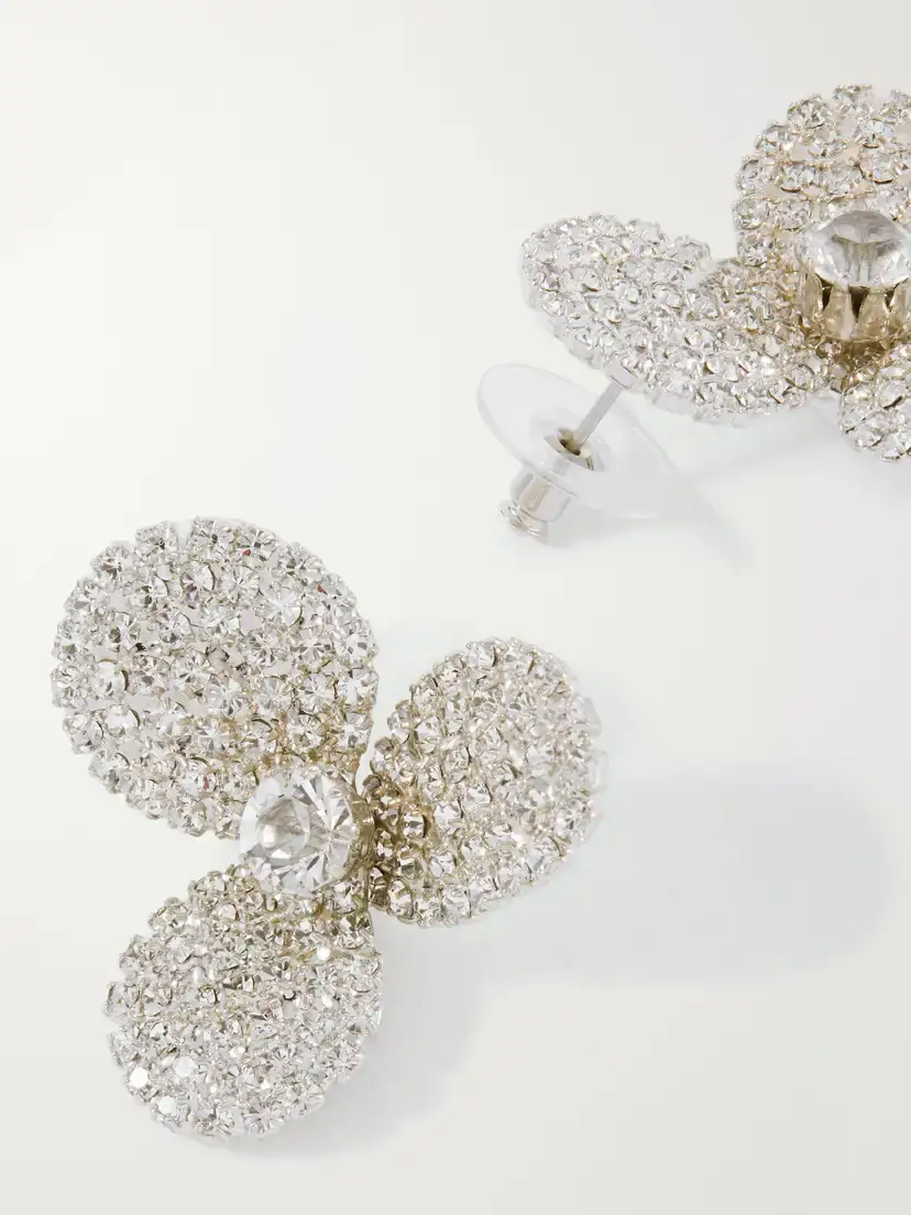 Jennifer Behr Isabelle Crystal-embellished Silver-tone Metal Earrings | Thumbnail 3 Jennifer Behr Isabelle Crystal-embellished Silver-tone Metal Earrings | Thumbnail 3