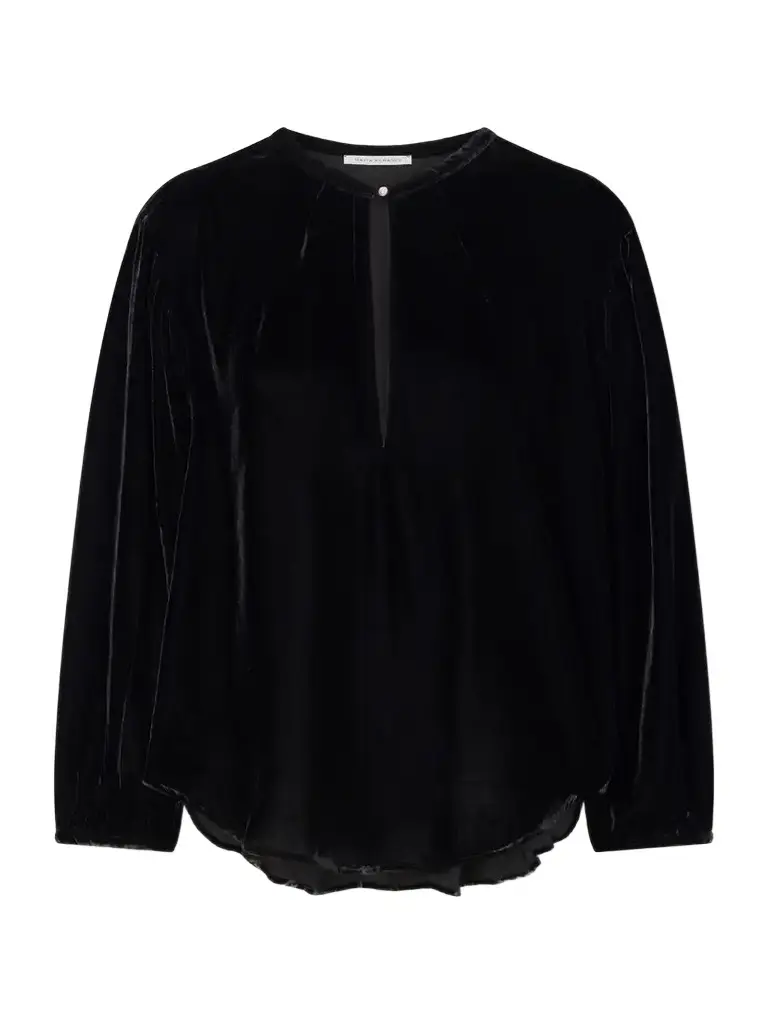 Maria McManus Draped Velvet Blouse