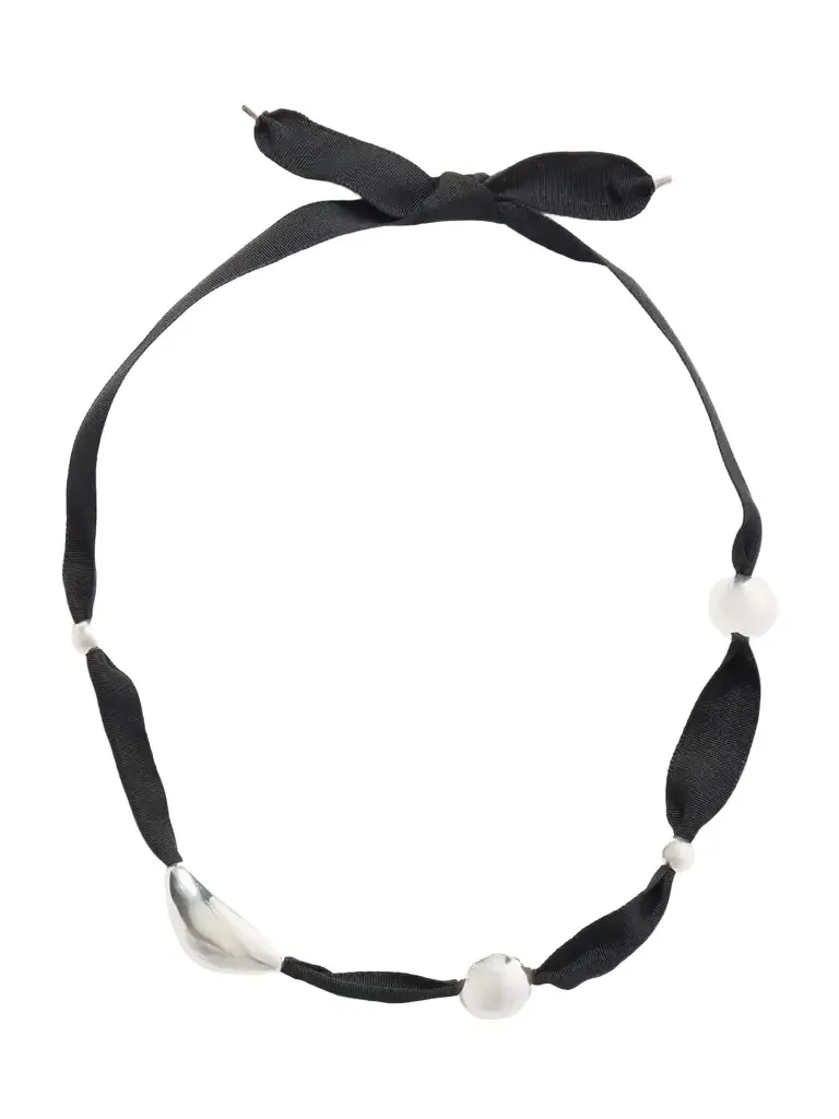 CAMILLE SURAULT Grigri Sterling Silver And Silk Necklace