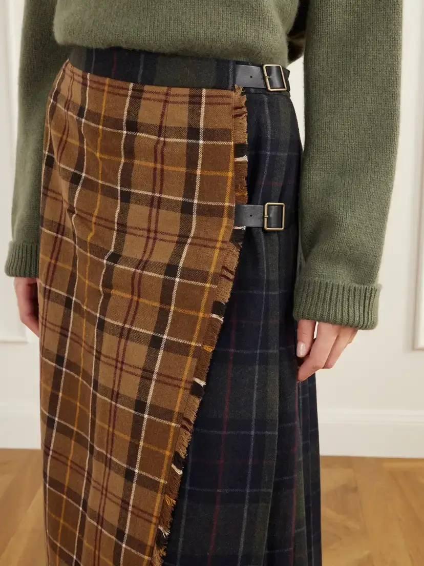 Barbour Hazelwood Two-tone Pleated Checked Flannel Midi Skirt | Thumbnail 5 Barbour Hazelwood Two-tone Pleated Checked Flannel Midi Skirt | Thumbnail 5