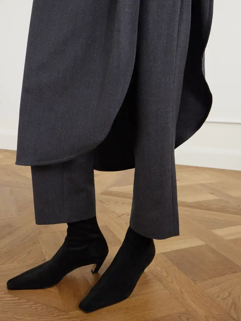 Maria McManus Layered Wrap-effect Wool-blend Flannel Straight-leg Pants | Thumbnail 5