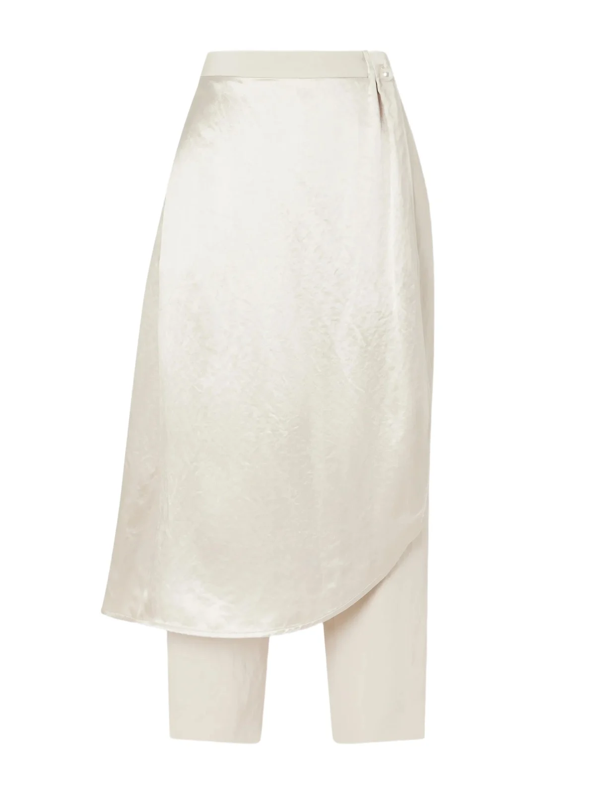 Maria McManus Layered Wrap-effect Satin Straight-leg Pants