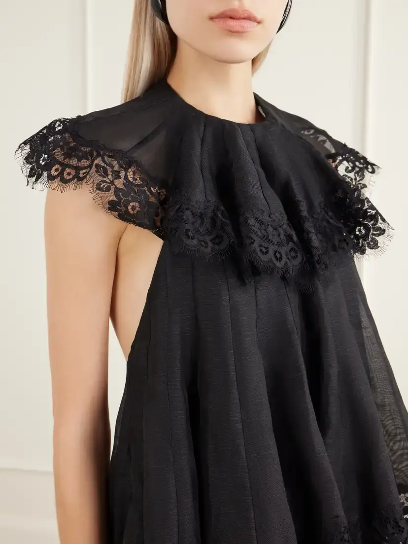 Zimmermann Ascent Flutter Ruffled Cape-effect Lace-trimmed Linen And Silk-blend Voile Blouse | Thumbnail 4 Zimmermann Ascent Flutter Ruffled Cape-effect Lace-trimmed Linen And Silk-blend Voile Blouse | Thumbnail 4