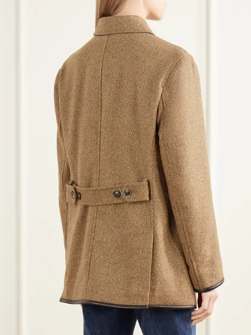 Purdey Grafton Leather-trimmed Wool And Camel Hair-blend Tweed Jacket | Thumbnail 4 Purdey Grafton Leather-trimmed Wool And Camel Hair-blend Tweed Jacket | Thumbnail 4