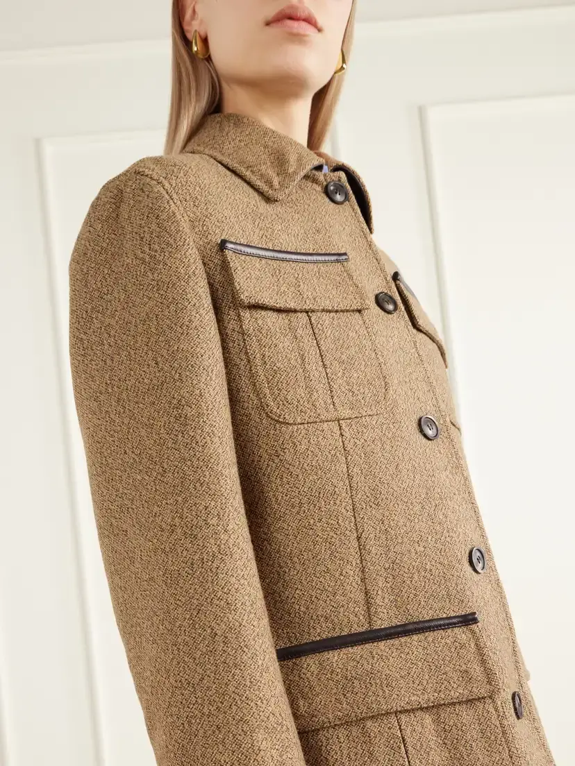 Purdey Grafton Leather-trimmed Wool And Camel Hair-blend Tweed Jacket | Thumbnail 5 Purdey Grafton Leather-trimmed Wool And Camel Hair-blend Tweed Jacket | Thumbnail 5