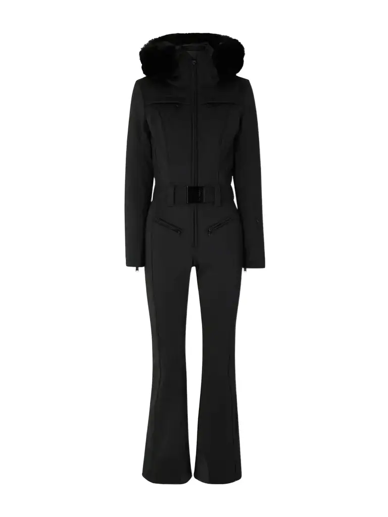Parry Hooded Belted Plush-trimmed Ski Suit