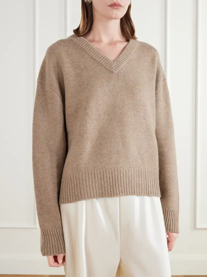 Almada Yara Merino Wool And Cashmere-blend Sweater - Brown | Thumbnail 3 Almada Yara Merino Wool And Cashmere-blend Sweater - Brown | Thumbnail 3