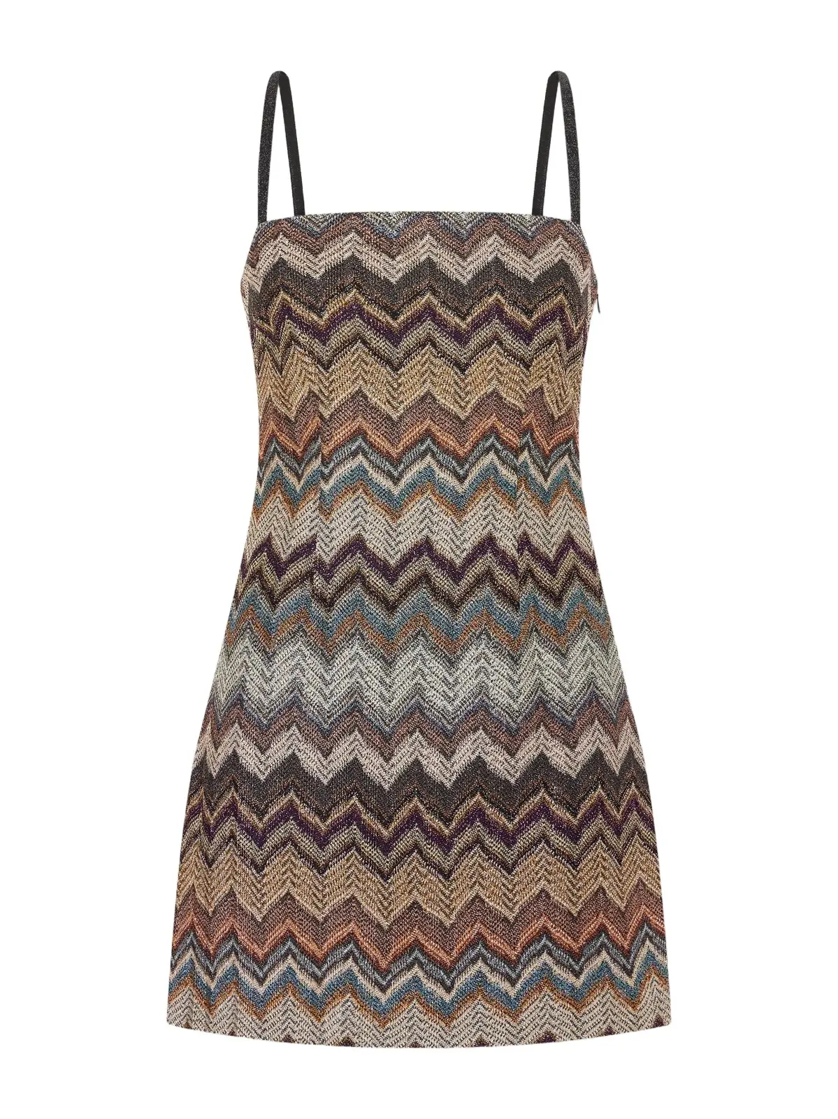 Striped Metallic Crochet-knit Mini Dress Striped Metallic Crochet-knit Mini Dress