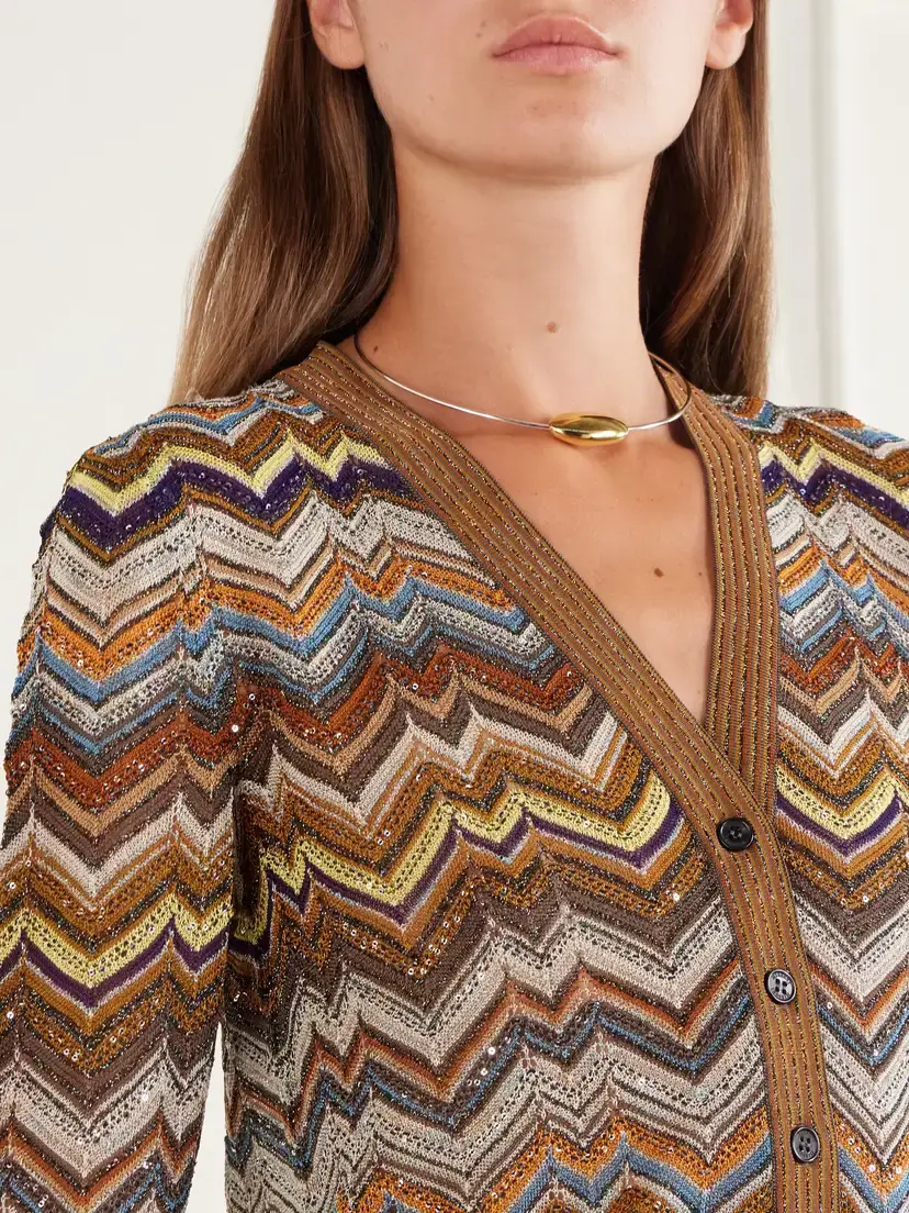 Missoni Striped Metallic Crochet-knit Cardigan | Thumbnail 4