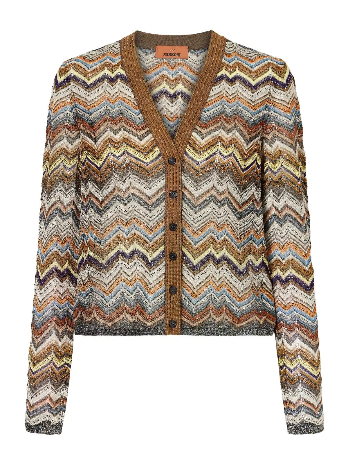 Striped Metallic Crochet-knit Cardigan Striped Metallic Crochet-knit Cardigan
