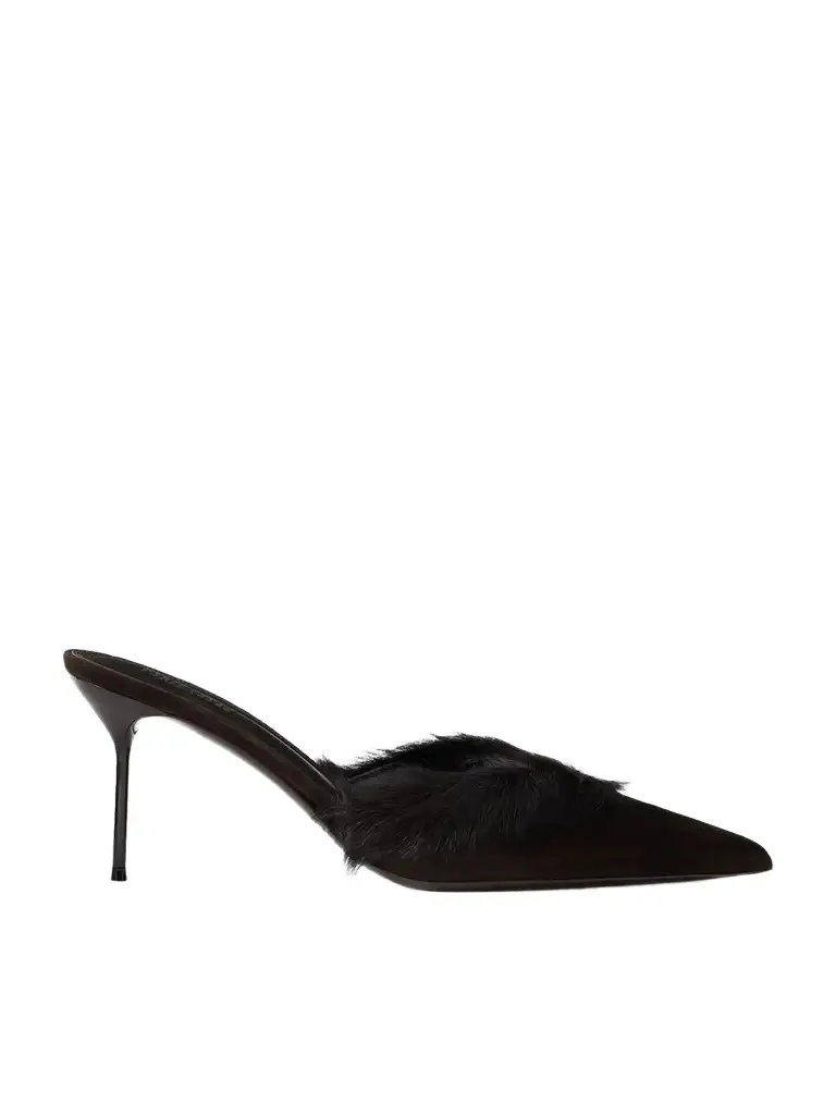 Lidia 70 Calf Hair-trimmed Suede Mules Lidia 70 Calf Hair-trimmed Suede Mules