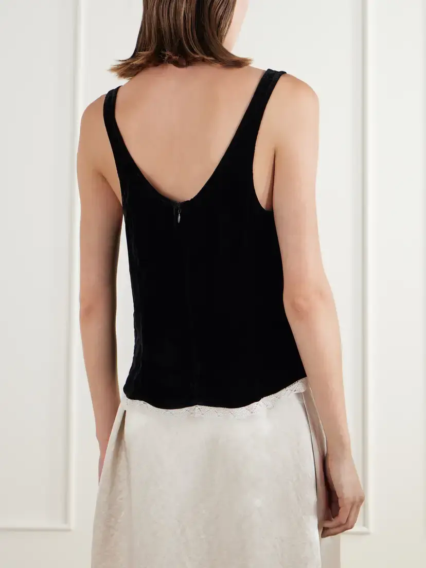 Maria McManus Lace-trimmed Velvet Cami | Thumbnail 4