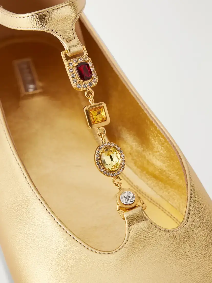 NODALETO Bulla Ruby Embellished Metallic Leather Ballet Flats | Thumbnail 5 NODALETO Bulla Ruby Embellished Metallic Leather Ballet Flats | Thumbnail 5
