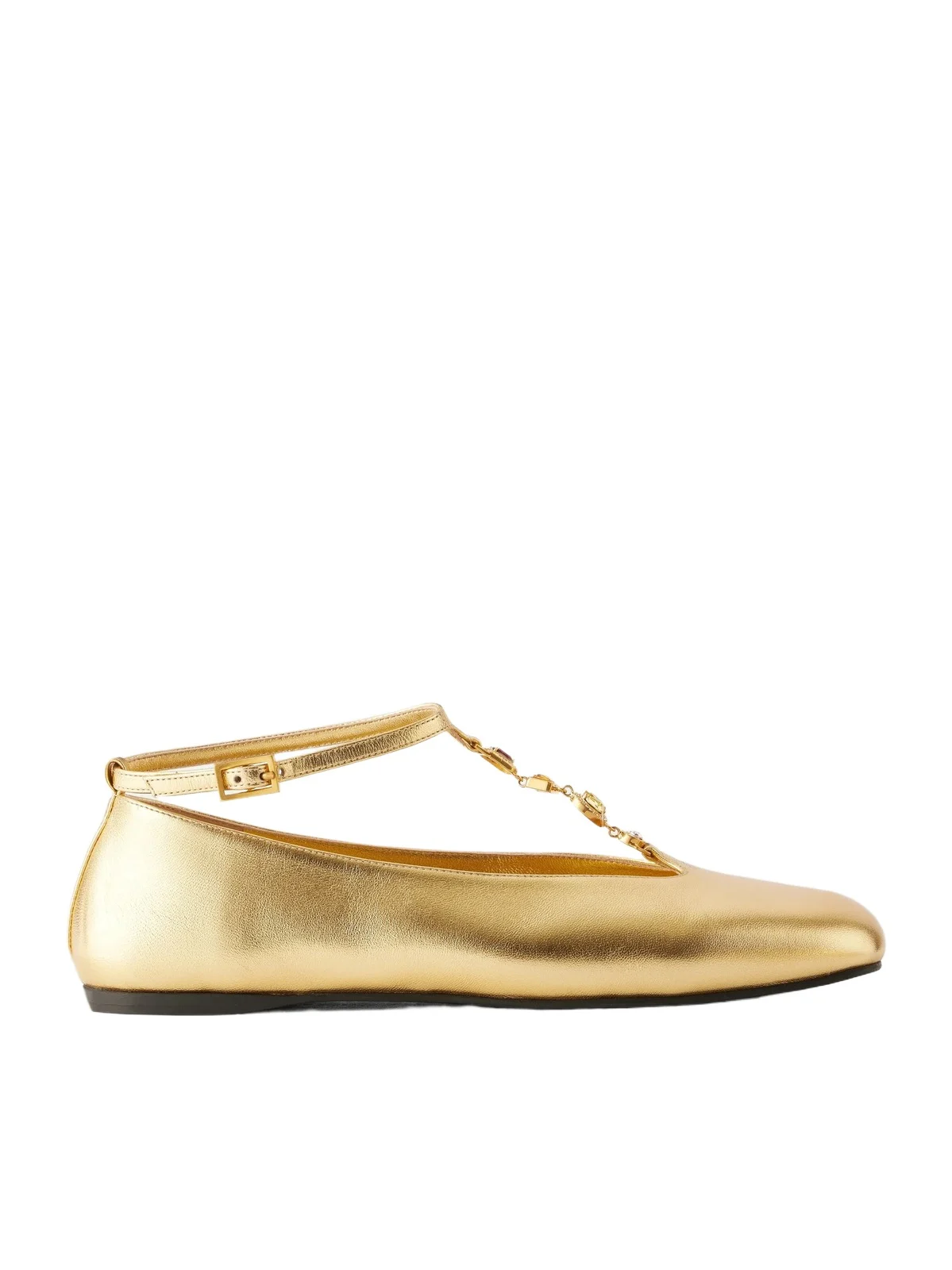 Bulla Ruby Embellished Metallic Leather Ballet Flats Bulla Ruby Embellished Metallic Leather Ballet Flats