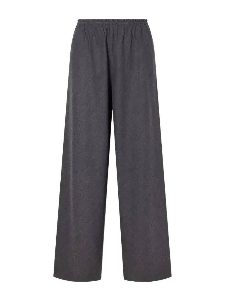 Wool-blend Flannel Wide-leg Pants