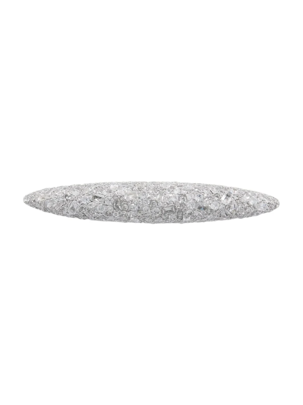 Czarina Barrette Crystal-embellished Silver-tone Metal Hairclip
