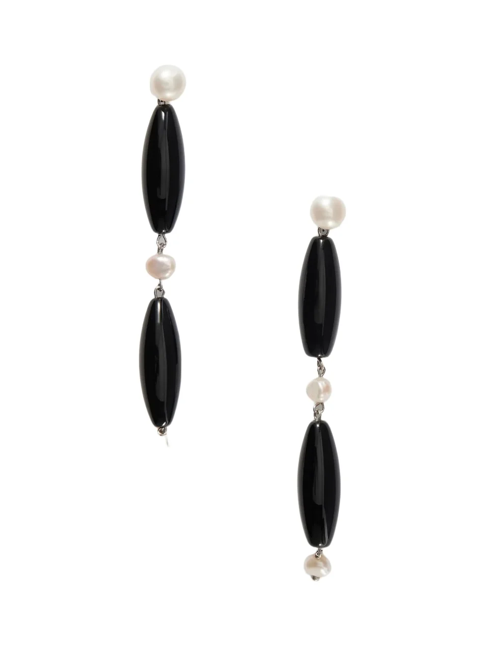 Nives Onyx, Mother-of-pearl Sterling Silver Earrings Nives Onyx, Mother-of-pearl Sterling Silver Earrings