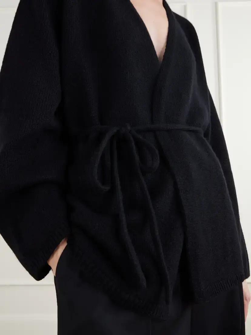 Almada Fez Belted Merino Wool And Cashmere-blend Cardigan - Black | Thumbnail 4 Almada Fez Belted Merino Wool And Cashmere-blend Cardigan - Black | Thumbnail 4