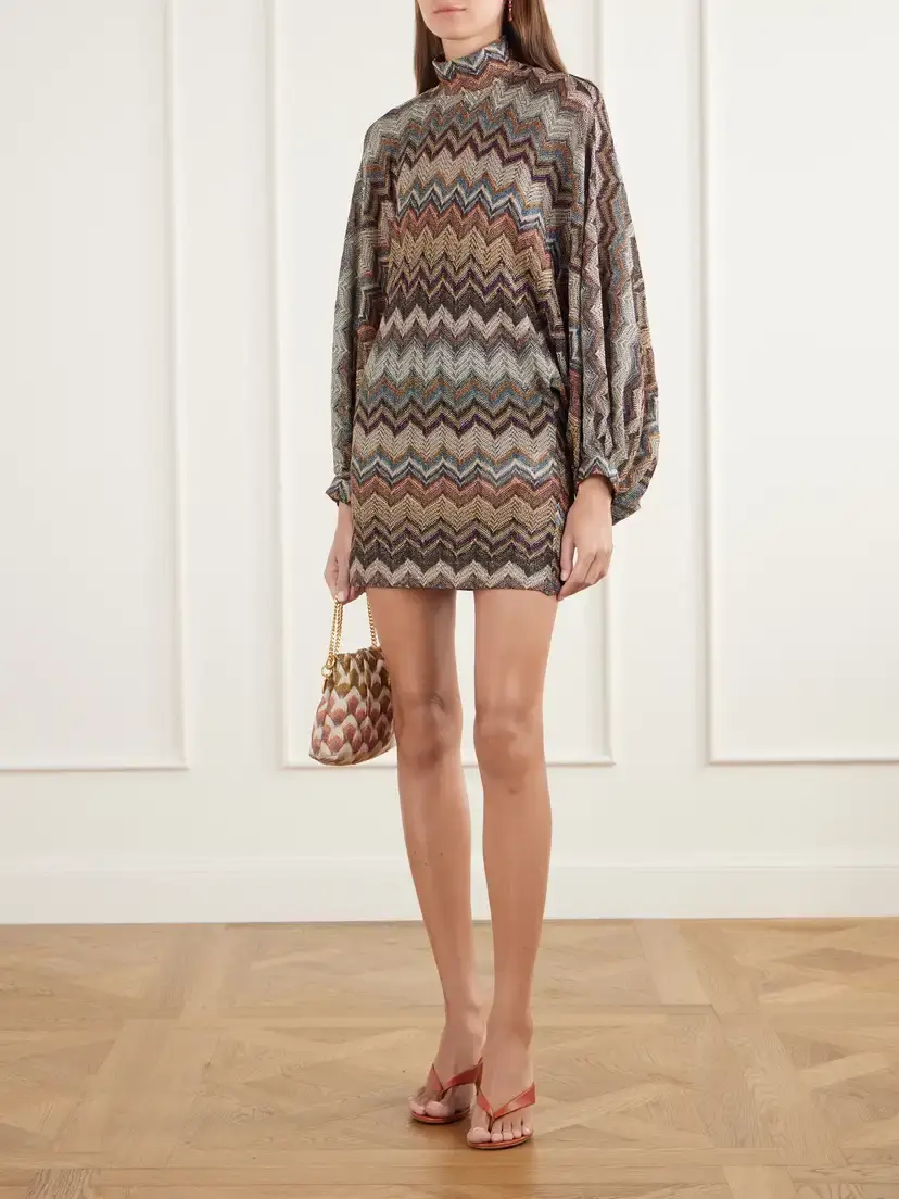 Missoni Striped Metallic Crochet-knit Mini Dress | Thumbnail 2 Missoni Striped Metallic Crochet-knit Mini Dress | Thumbnail 2