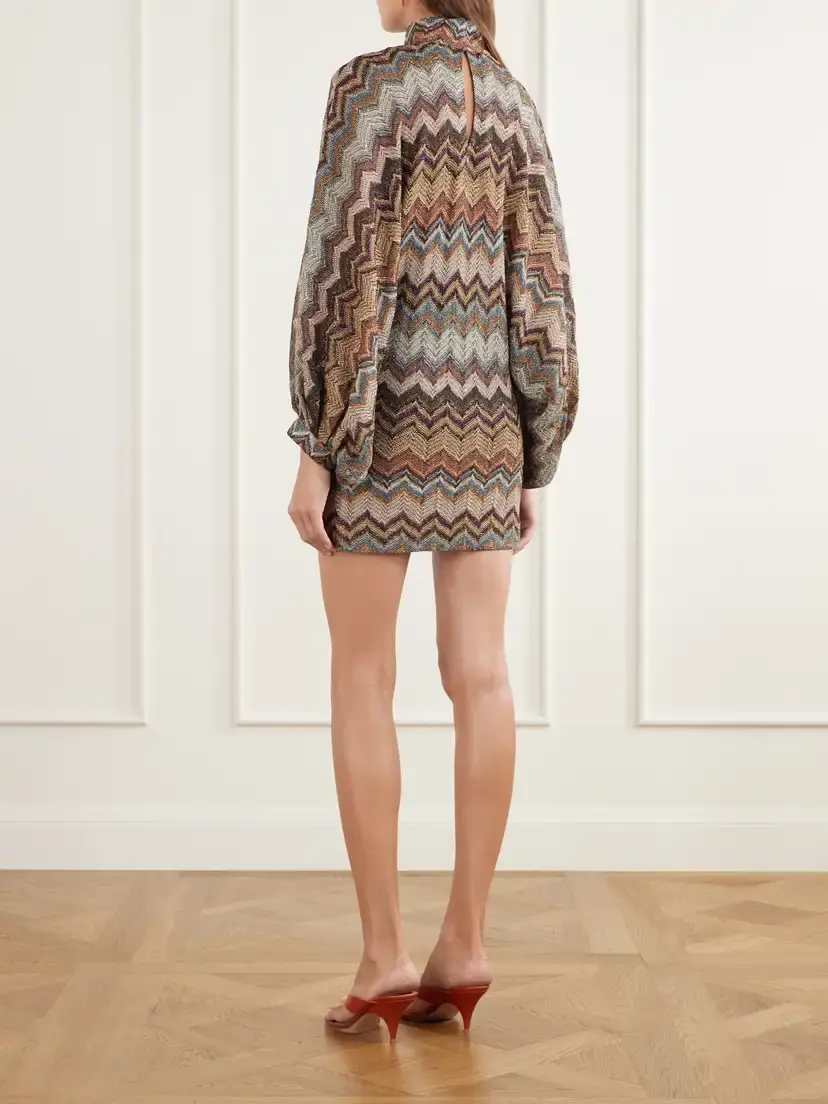 Missoni Striped Metallic Crochet-knit Mini Dress | Thumbnail 3 Missoni Striped Metallic Crochet-knit Mini Dress | Thumbnail 3