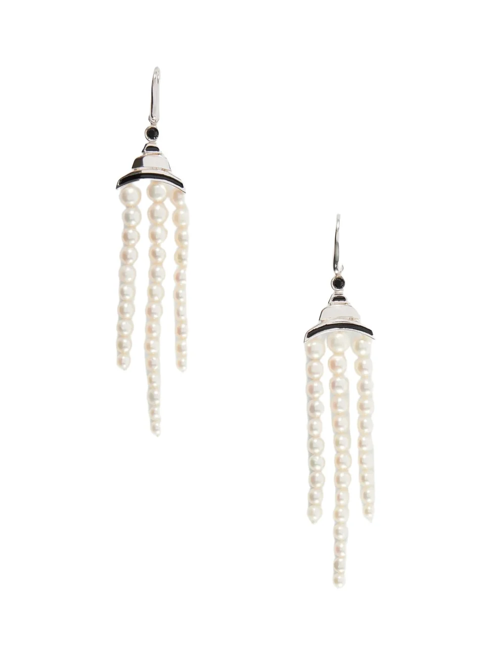 Vera Sterling Silver, Mother-of-pearl, Spinel And Enamel Earrings - White