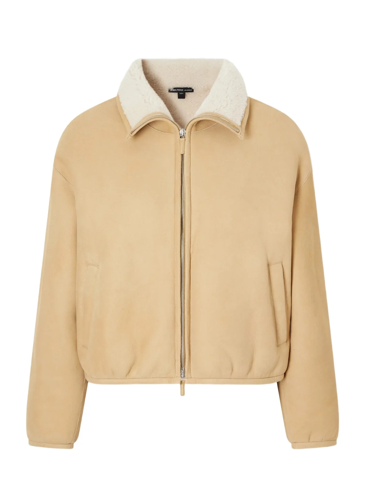 James Perse Cropped Shearling-trimmed Suede Jacket