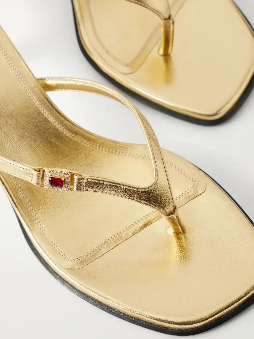 NODALETO Dona Ruby 50 Embellished Metallic Leather Sandals | Thumbnail 5 NODALETO Dona Ruby 50 Embellished Metallic Leather Sandals | Thumbnail 5