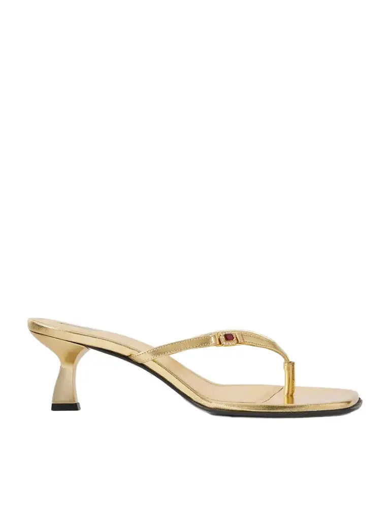 Dona Ruby 50 Embellished Metallic Leather Sandals Dona Ruby 50 Embellished Metallic Leather Sandals