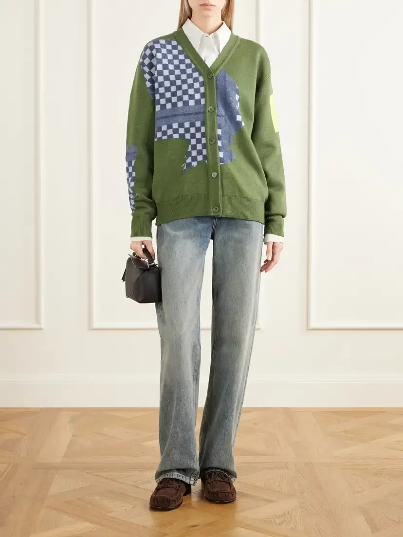 Loewe + Cosima Von Bonin Intarsia-knit Wool-blend Cardigan | Thumbnail 2