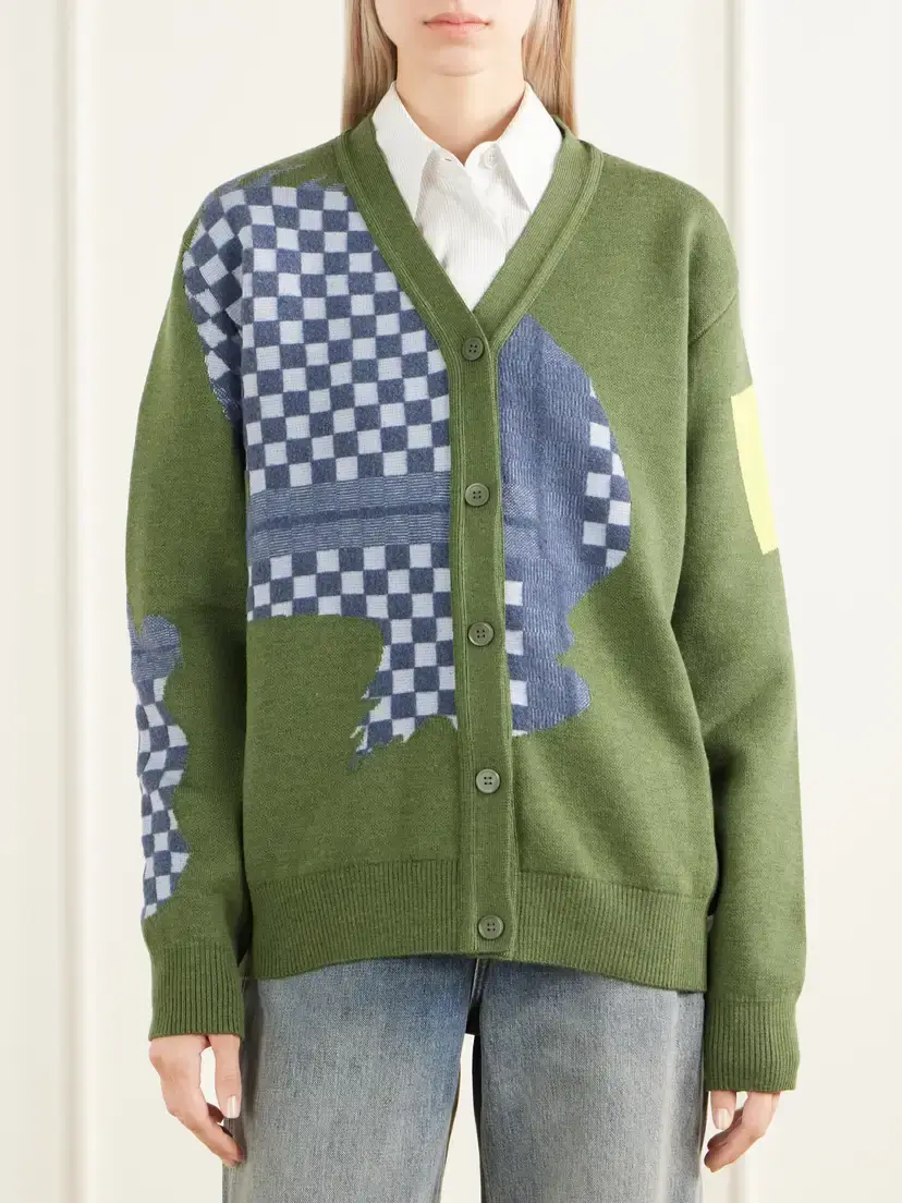 Loewe + Cosima Von Bonin Intarsia-knit Wool-blend Cardigan | Thumbnail 3