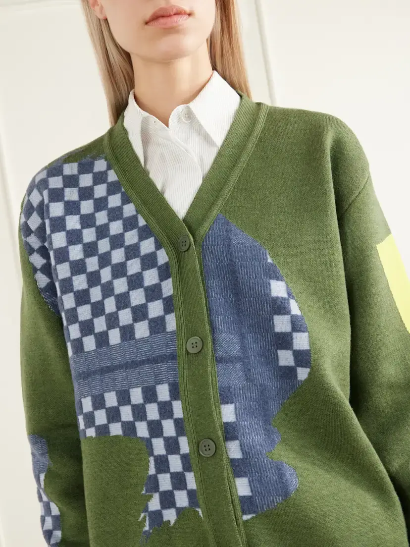 Loewe + Cosima Von Bonin Intarsia-knit Wool-blend Cardigan | Thumbnail 5