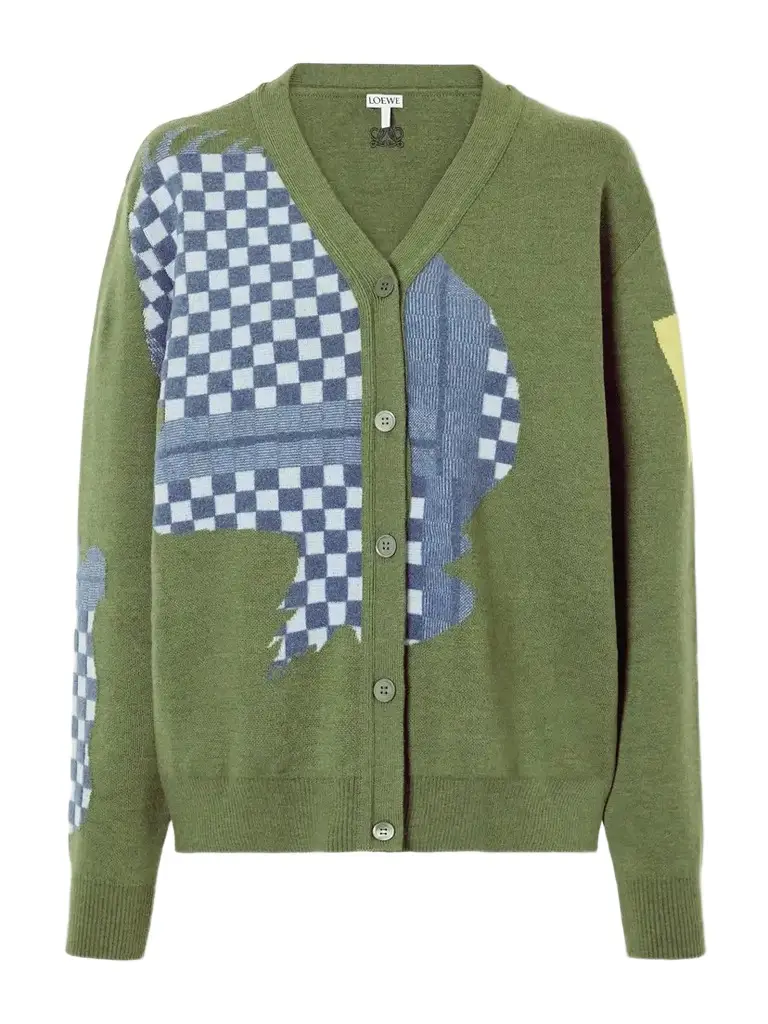 + Cosima Von Bonin Intarsia-knit Wool-blend Cardigan + Cosima Von Bonin Intarsia-knit Wool-blend Cardigan