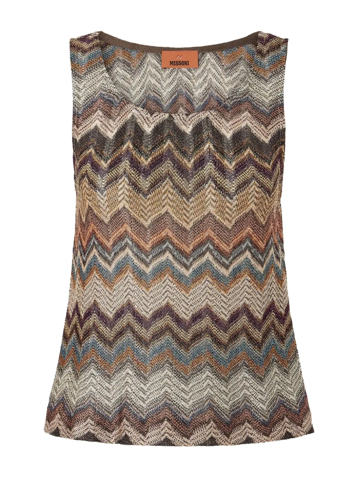 Missoni Striped Metallic Crochet-knit Tank