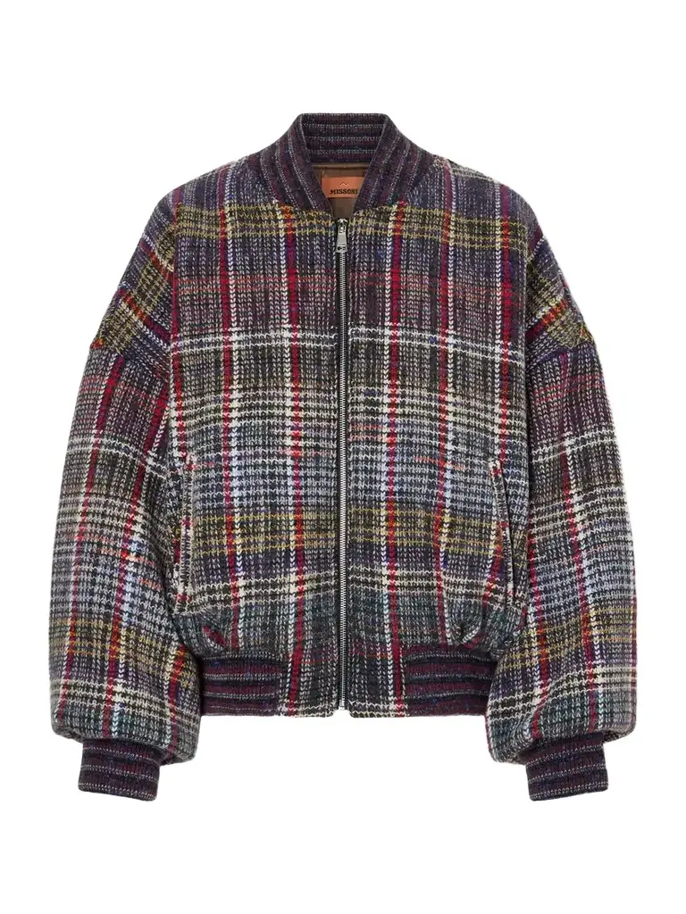 Missoni Checked Wool-caperdoni Padded Bomber Jacket
