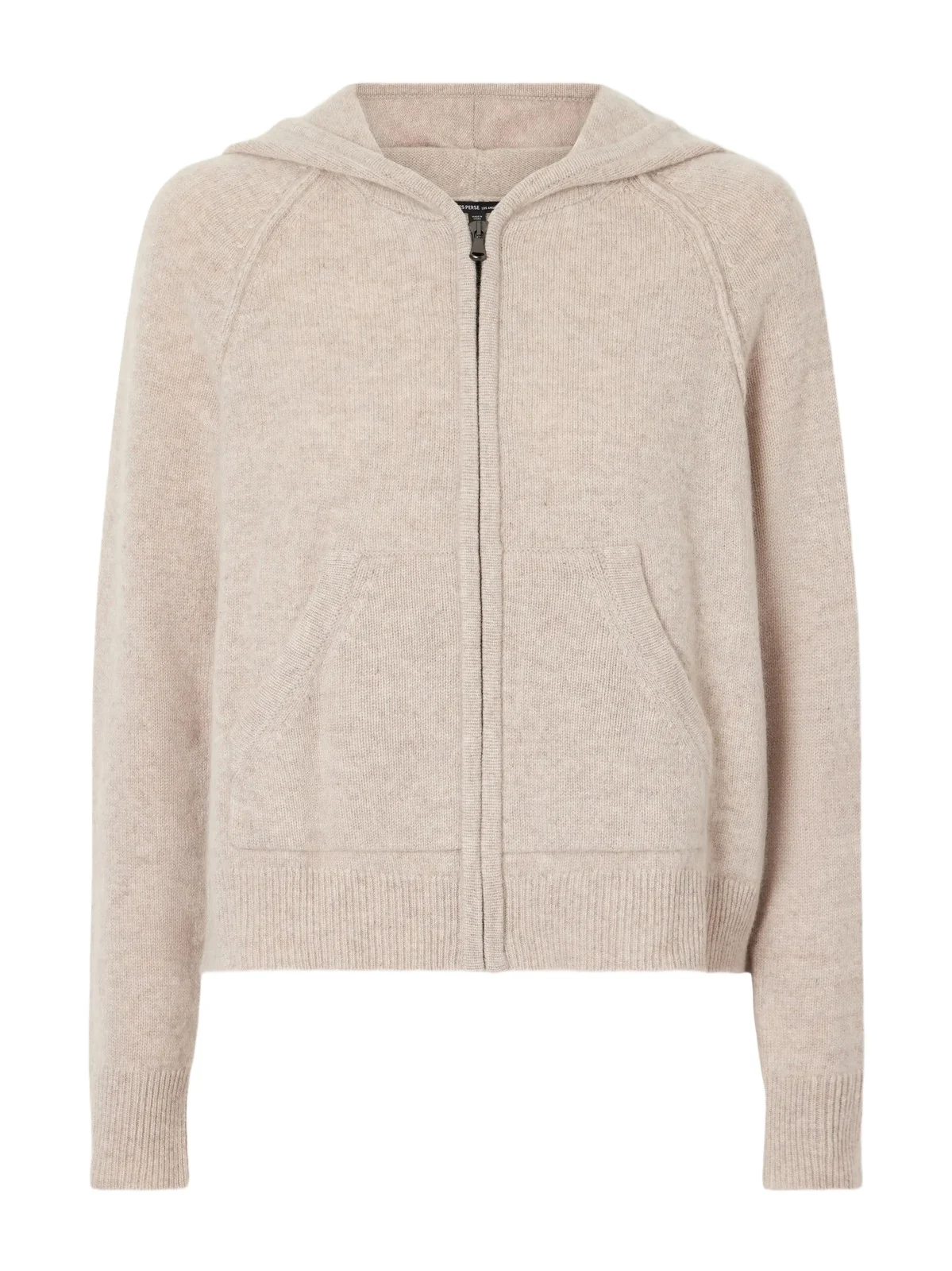James Perse Hooded Ribbed Cashmere Zip-up Cardigan