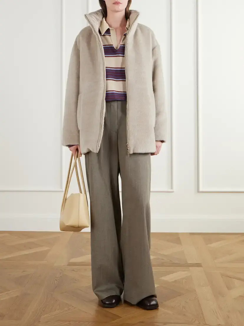 Max Mara Arancio Reversible Brushed Alpaca And Virgin Wool-blend And Shell Down Jacket | Thumbnail 2 Max Mara Arancio Reversible Brushed Alpaca And Virgin Wool-blend And Shell Down Jacket | Thumbnail 2