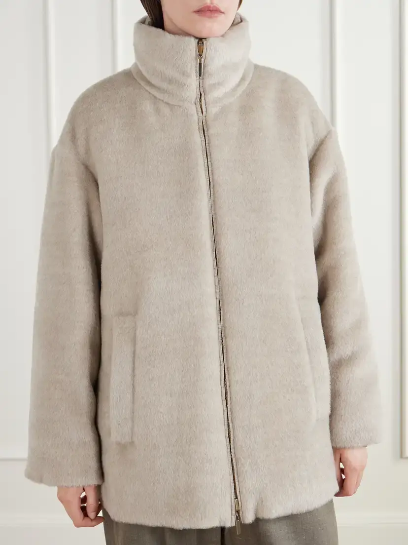 Max Mara Arancio Reversible Brushed Alpaca And Virgin Wool-blend And Shell Down Jacket | Thumbnail 3 Max Mara Arancio Reversible Brushed Alpaca And Virgin Wool-blend And Shell Down Jacket | Thumbnail 3